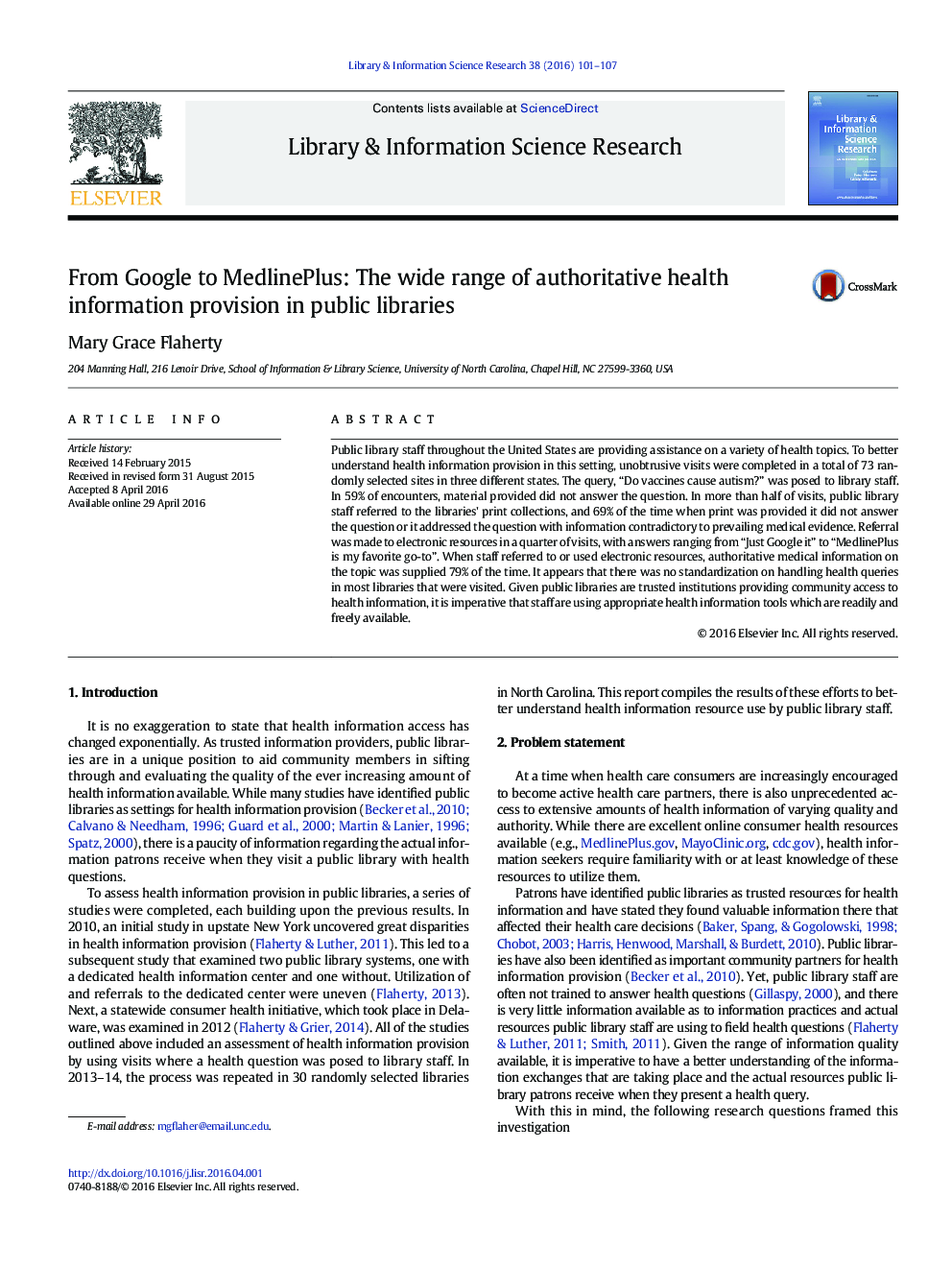 از Google تا MEDLINE plus: طیف گسترده ای از ارائه اطلاعات بهداشتی معتبر در کتابخانه های عمومی