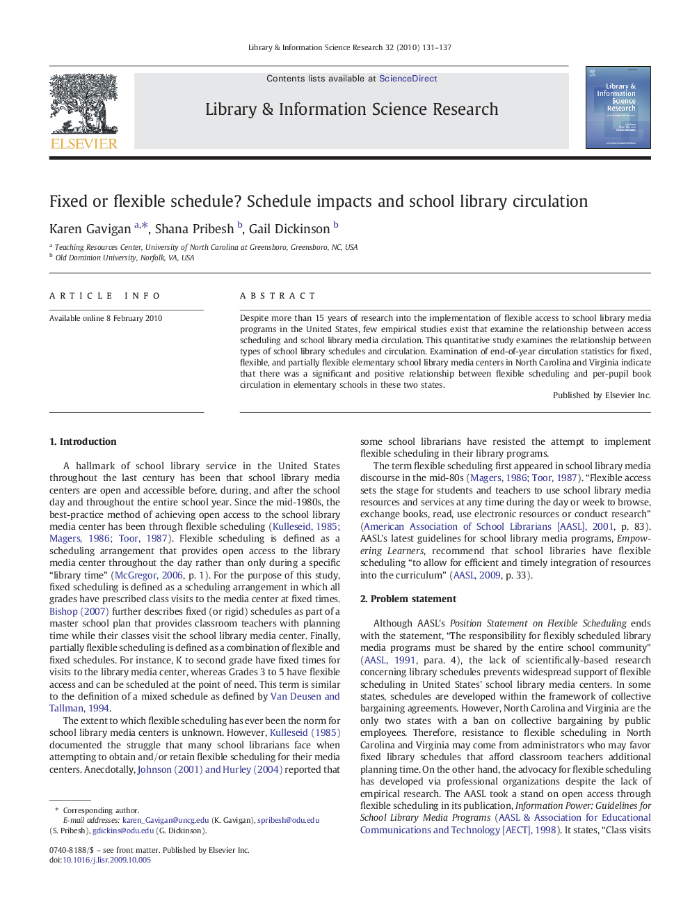 Fixed or flexible schedule? Schedule impacts and school library circulation