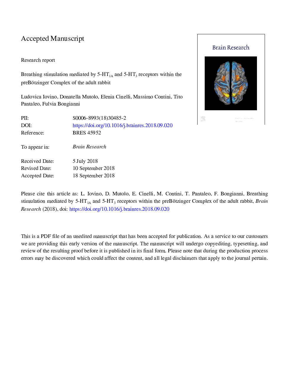 Breathing stimulation mediated by 5-HT1A and 5-HT3 receptors within the preBötzinger complex of the adult rabbit