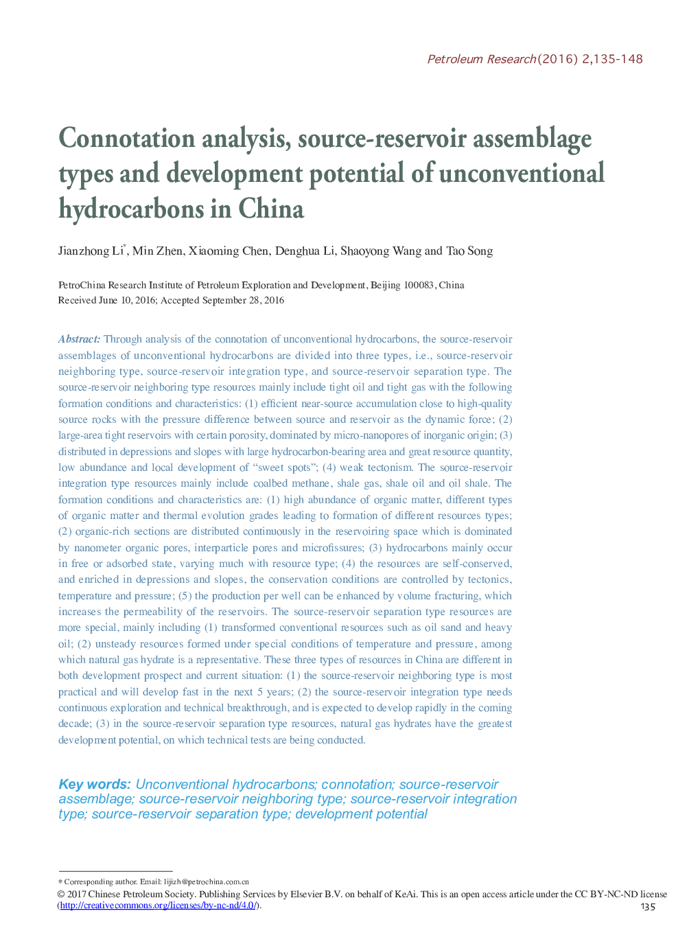 Connotation analysis, source-reservoir assemblage types and development potential of unconventional hydrocarbons in China