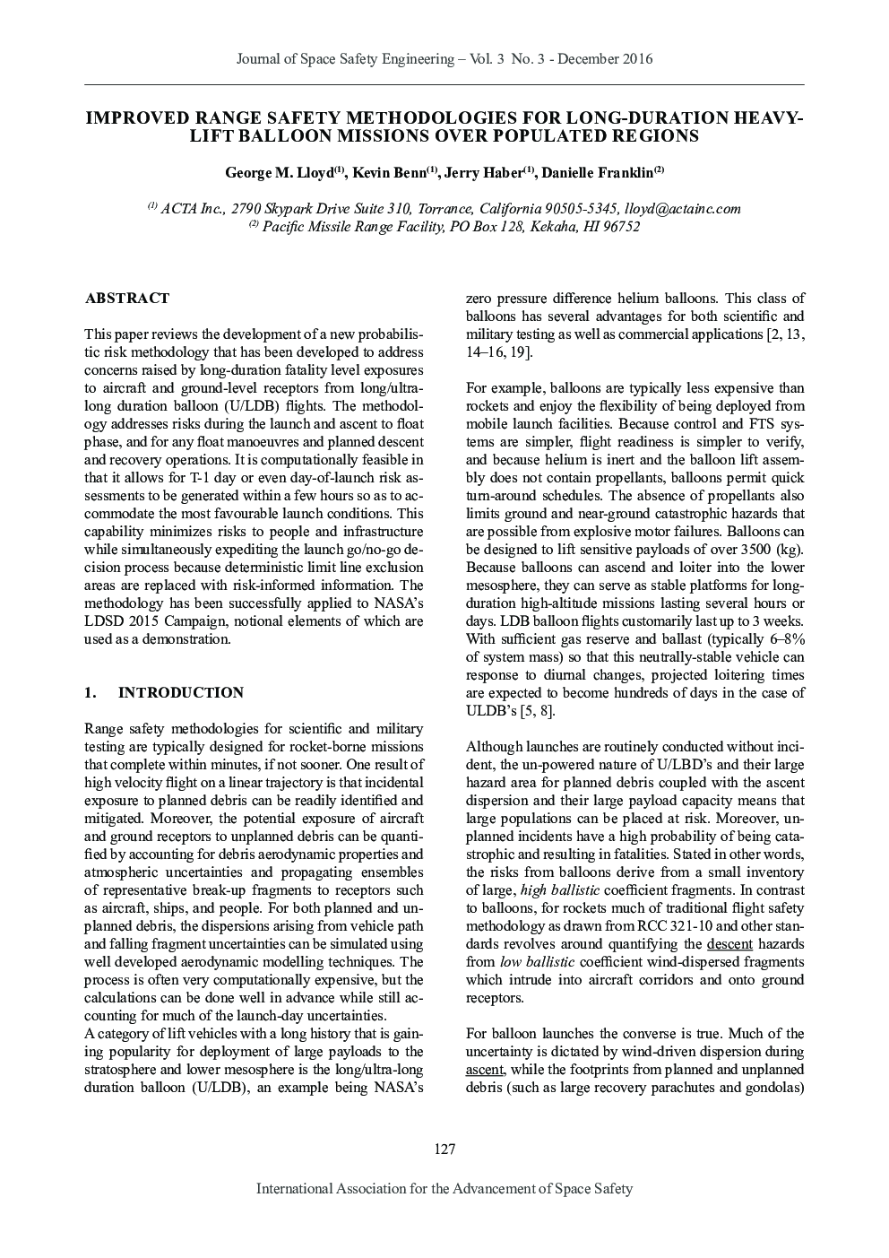 Improved Range Safety Methodologies for Long-Duration Heavy-Lift Balloon Missions over Populated Regions