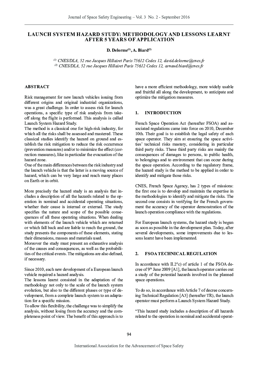 Launch System Hazard Study: Methodology and Lessons Learnt after 5Â years of Application