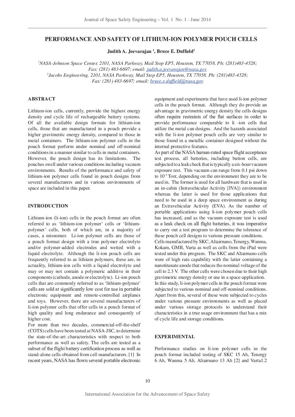 Performance and Safety of Lithium-Ion Polymer Pouch Cells