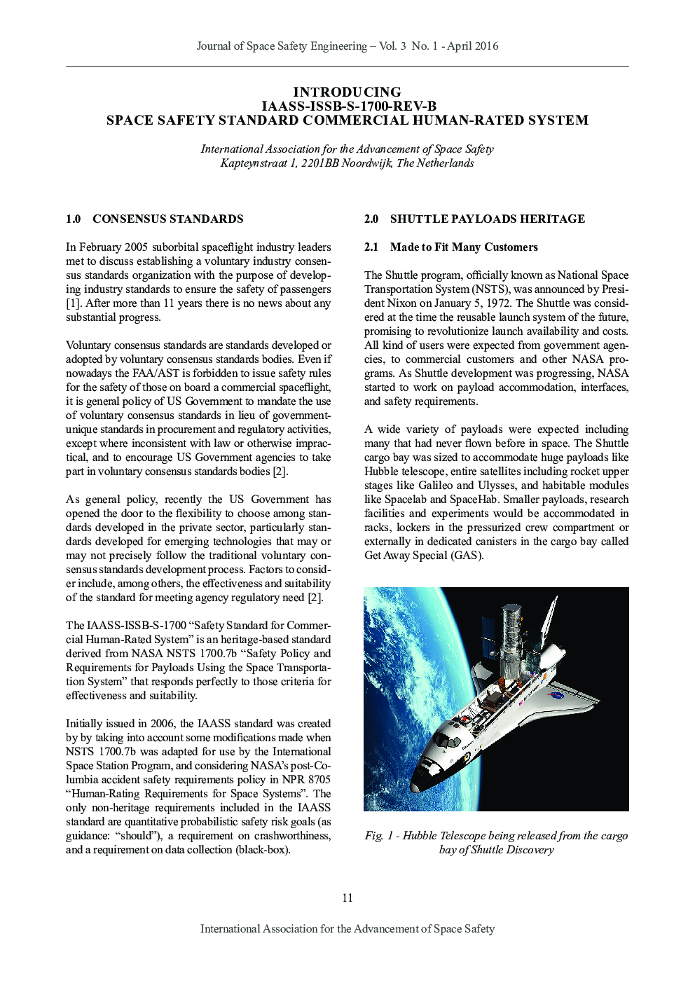 Introducing IAASS-ISSB-S-1700-REV-B Space Safety Standard Commercial Human-Rated System