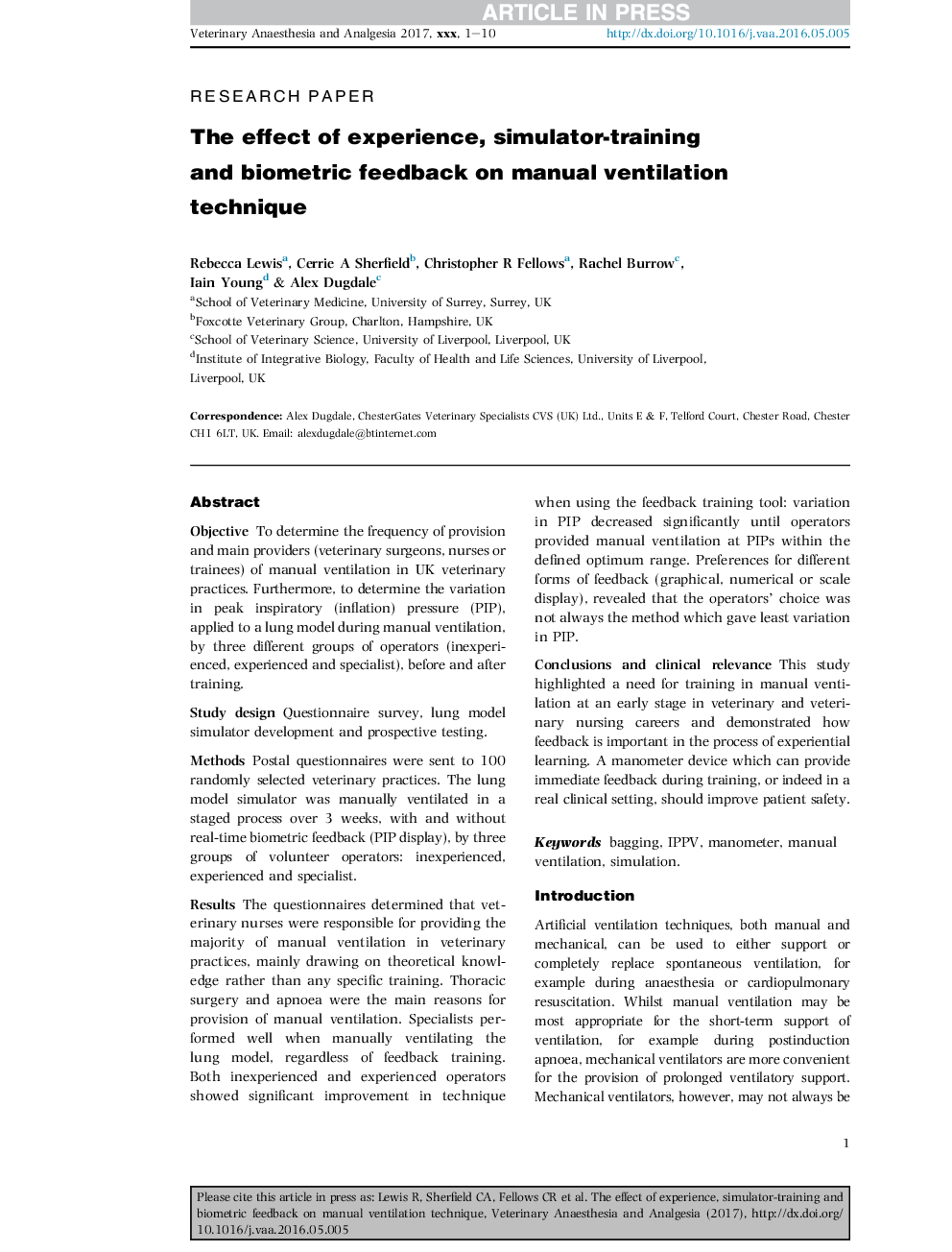 The effect of experience, simulator-training and biometric feedback on manual ventilation technique