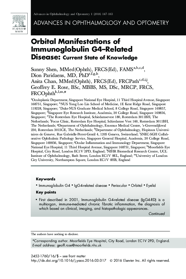 Orbital Manifestations of Immunoglobulin G4-Related Disease