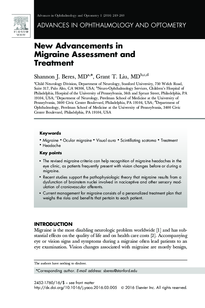 New Advancements in Migraine Assessment and Treatment