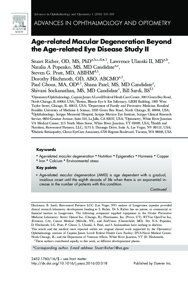 Age-related Macular Degeneration Beyond the Age-related Eye Disease Study II