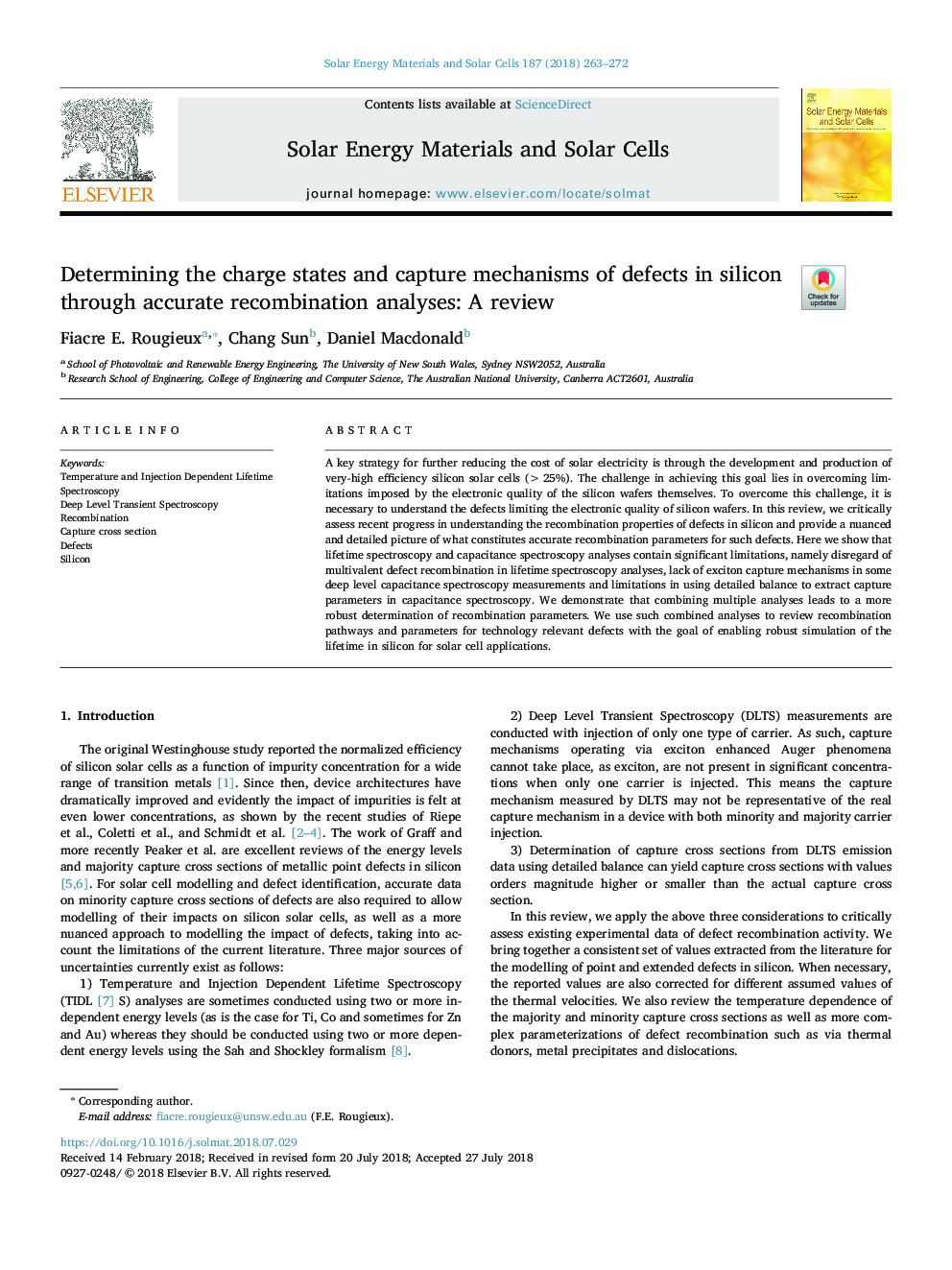 Determining the charge states and capture mechanisms of defects in silicon through accurate recombination analyses: A review