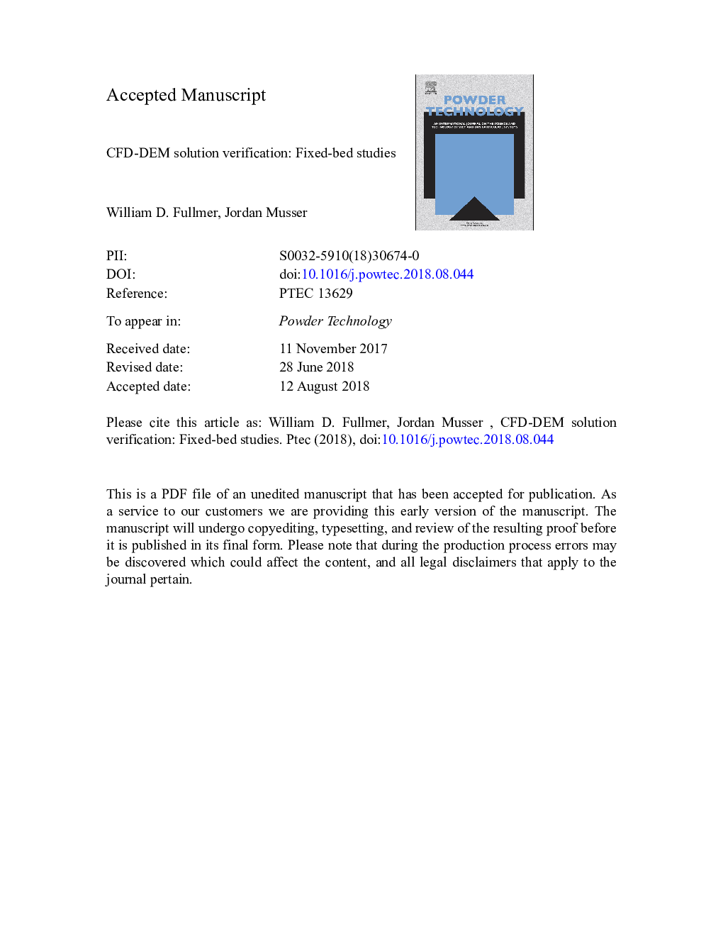 CFD-DEM solution verification: Fixed-bed studies