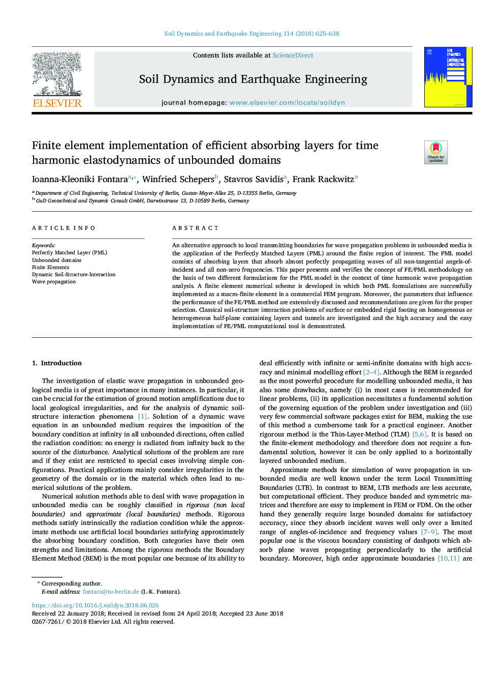 Finite element implementation of efficient absorbing layers for time harmonic elastodynamics of unbounded domains