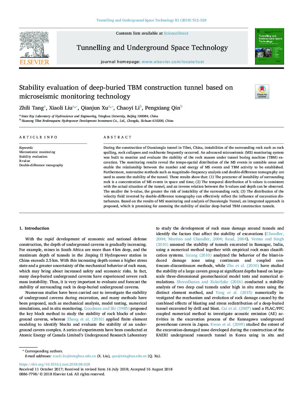 Stability evaluation of deep-buried TBM construction tunnel based on microseismic monitoring technology