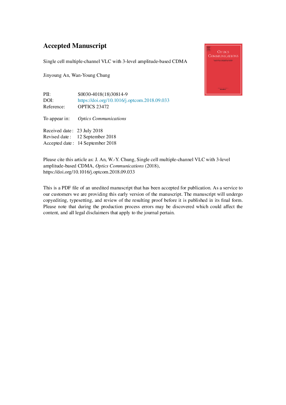 Single cell multiple-channel VLC with 3-level amplitude-based CDMA