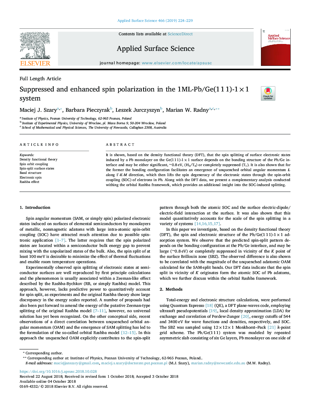 Suppressed and enhanced spin polarization in the 1ML-Pb/Ge(1Â 1Â 1)-1â¯Ãâ¯1 system