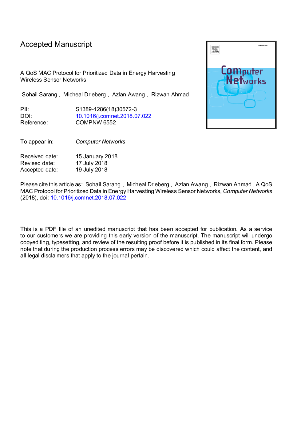 A QoS MAC protocol for prioritized data in energy harvesting wireless sensor networks