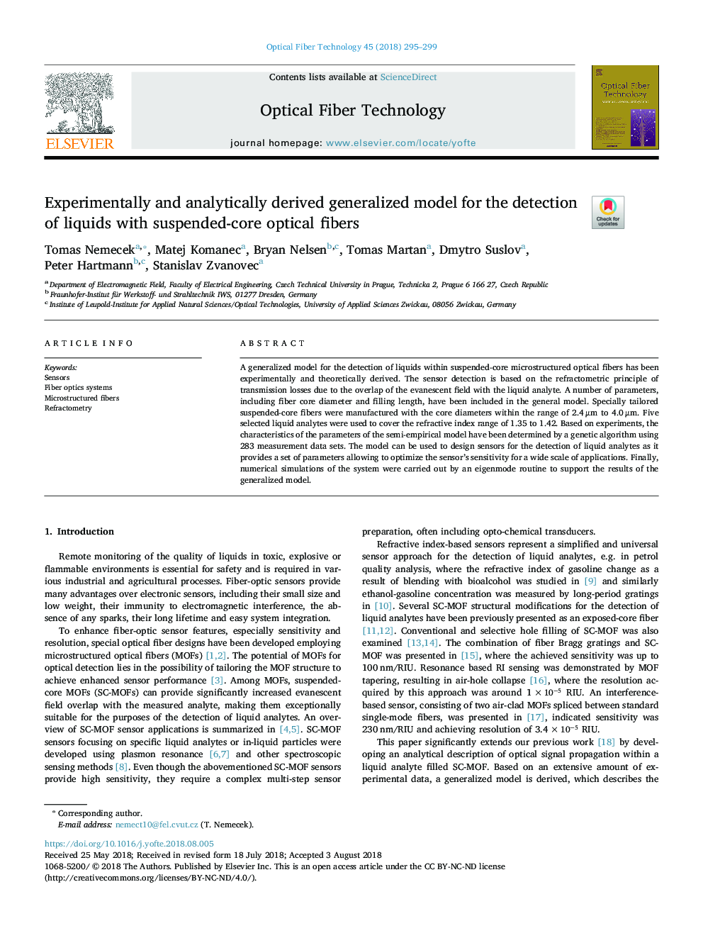 Experimentally and analytically derived generalized model for the detection of liquids with suspended-core optical fibers