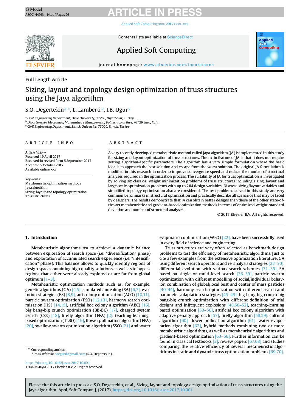 Sizing, layout and topology design optimization of truss structures using the Jaya algorithm