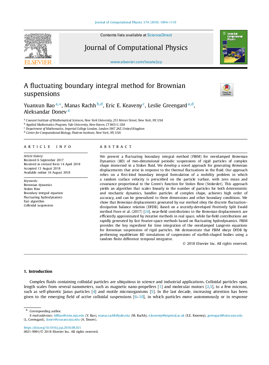 A fluctuating boundary integral method for Brownian suspensions