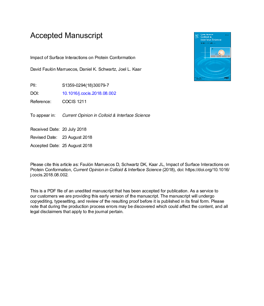 Impact of surface interactions on protein conformation