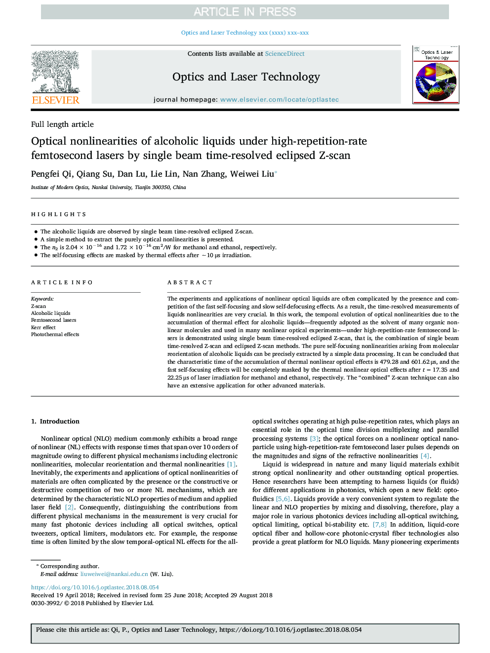 Optical nonlinearities of alcoholic liquids under high-repetition-rate femtosecond lasers by single beam time-resolved eclipsed Z-scan