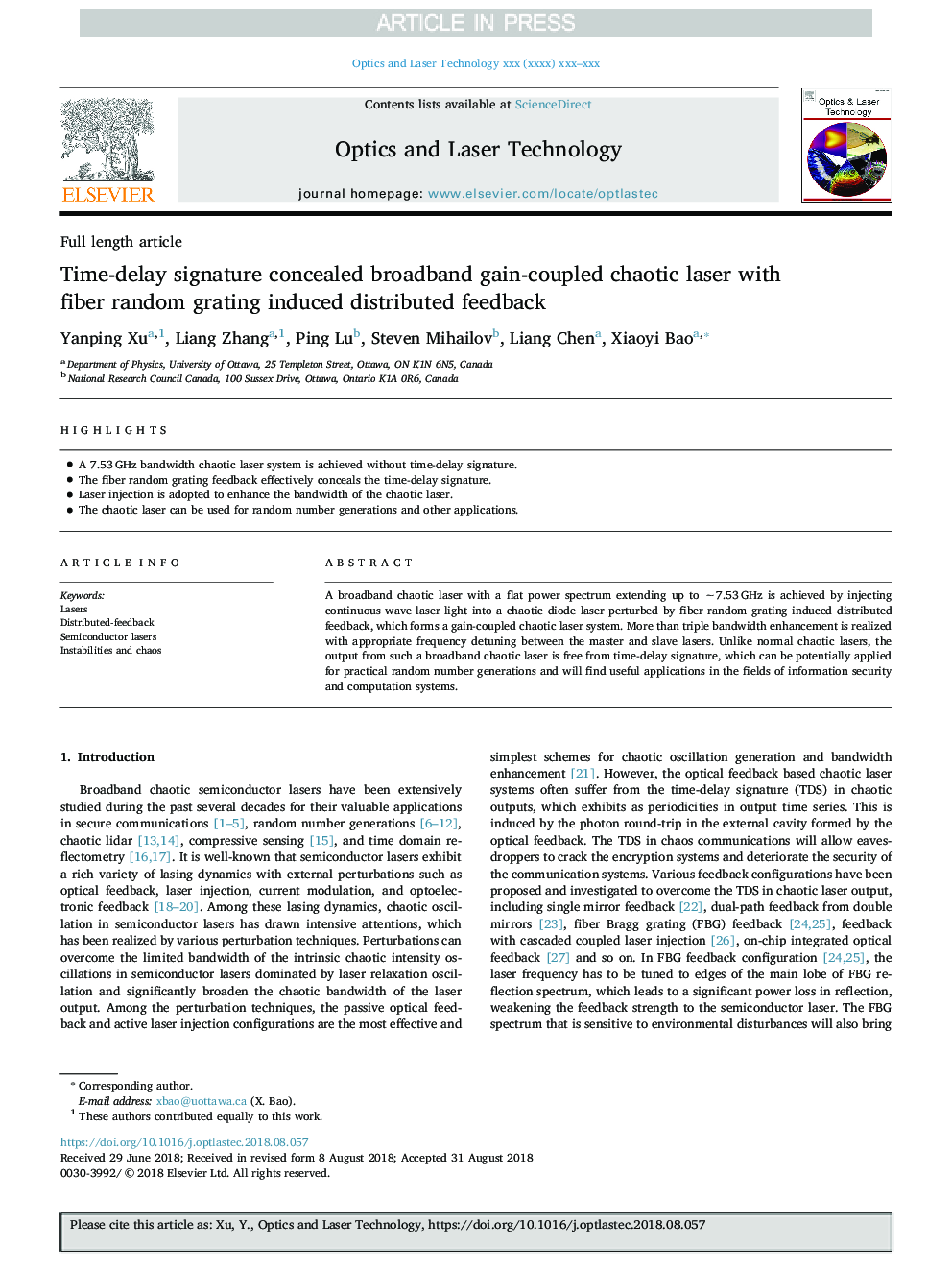 Time-delay signature concealed broadband gain-coupled chaotic laser with fiber random grating induced distributed feedback