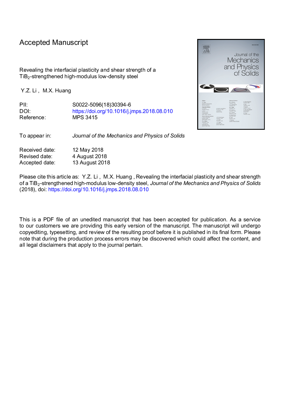 Revealing the interfacial plasticity and shear strength of a TiB2-strengthened high-modulus low-density steel