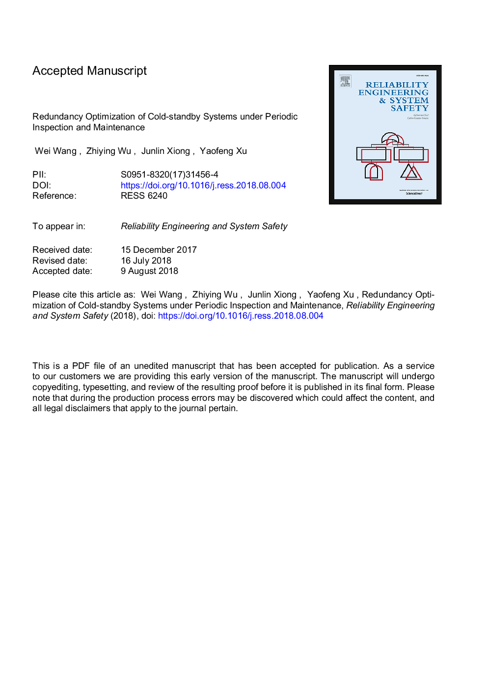 Redundancy optimization of cold-standby systems under periodic inspection and maintenance