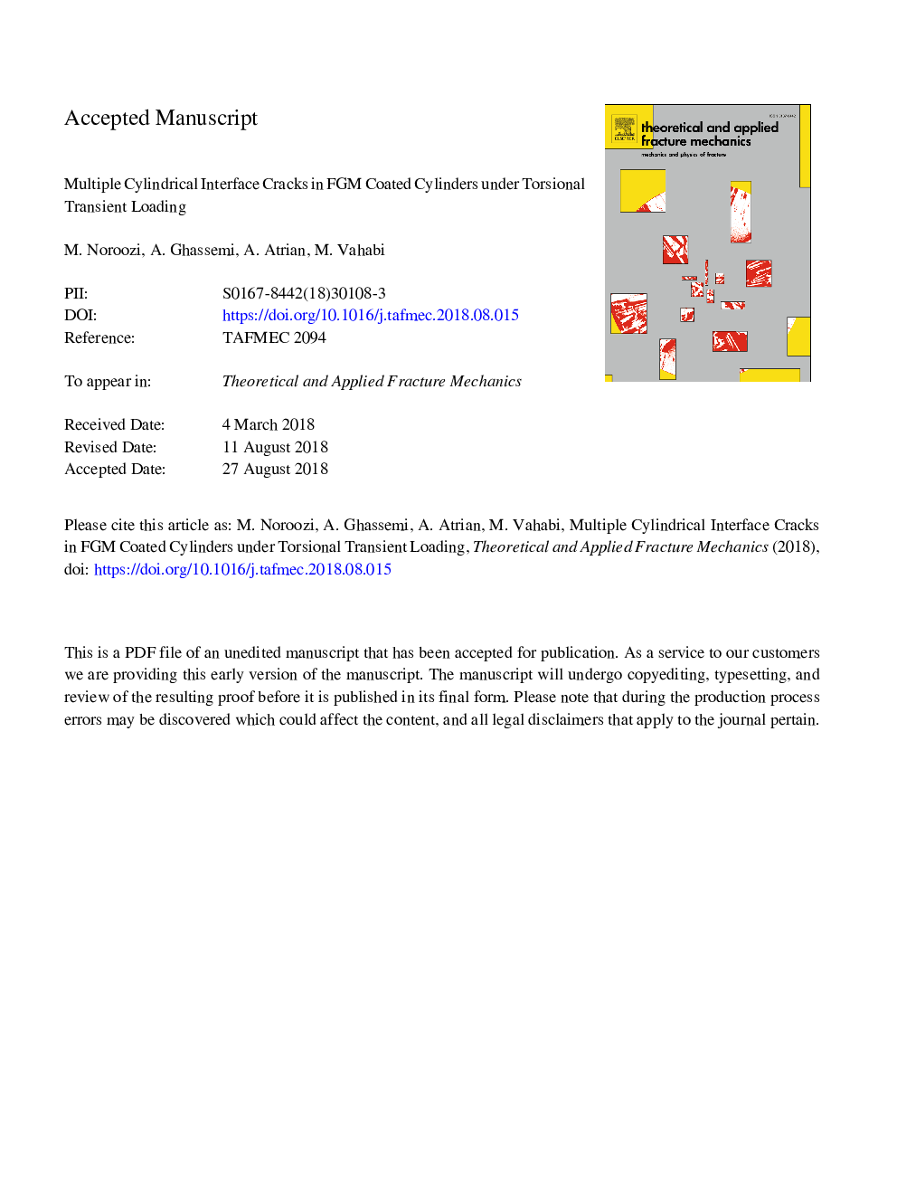 Multiple cylindrical interface cracks in FGM coated cylinders under torsional transient loading