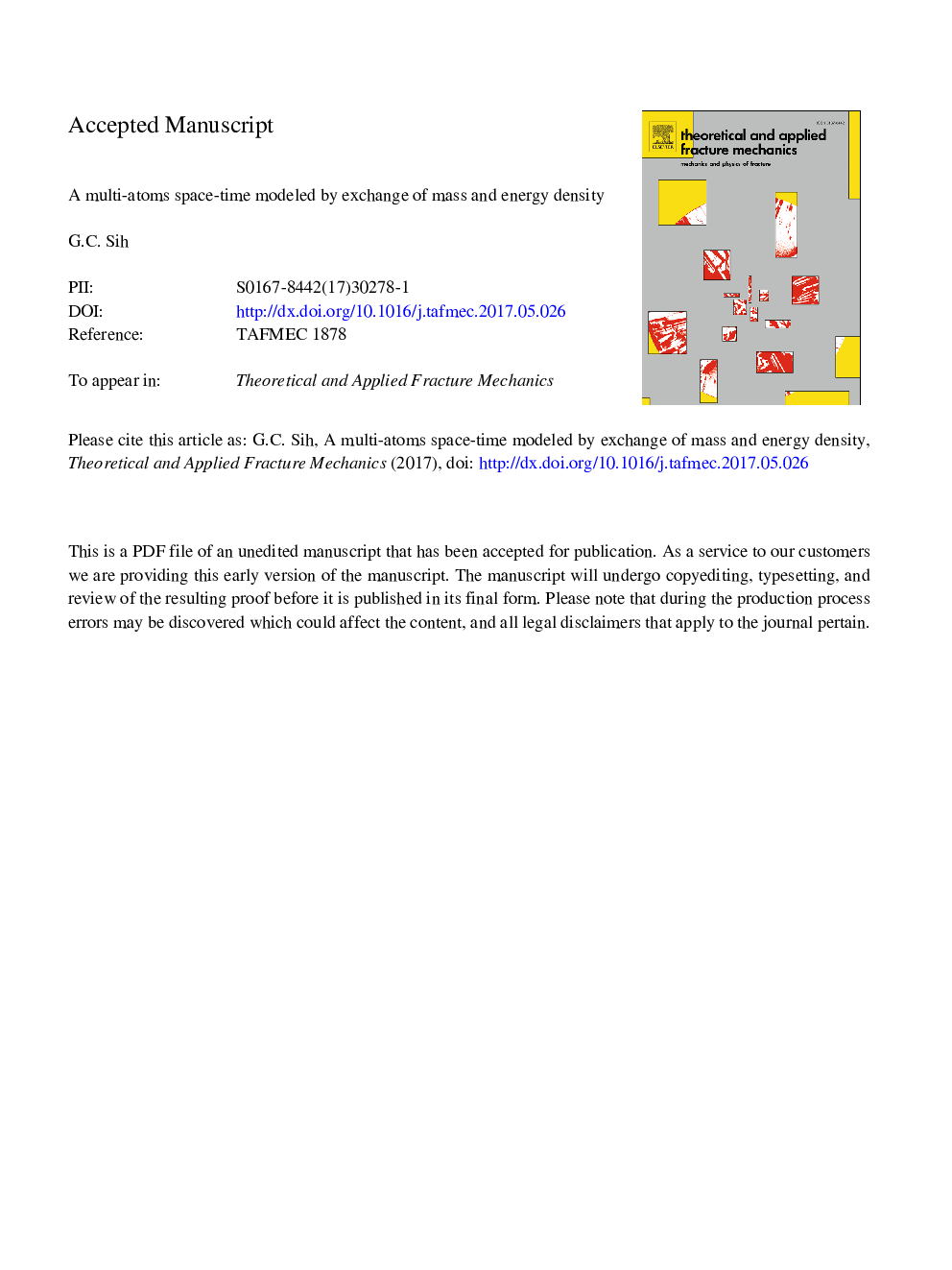 A multi-atoms space-time modeled by exchange of mass and energy density