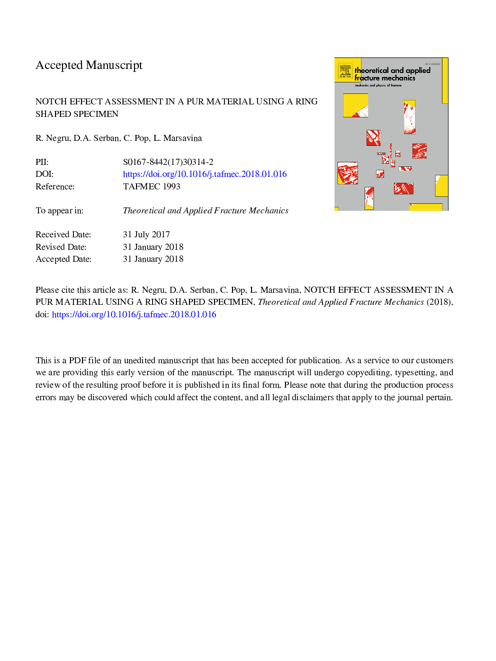 Notch effect assessment in a PUR material using a ring shaped specimen