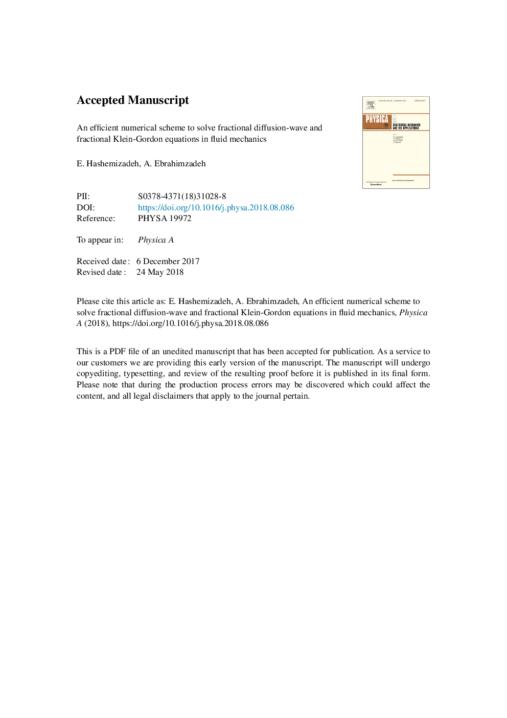 An efficient numerical scheme to solve fractional diffusion-wave and fractional Klein-Gordon equations in fluid mechanics