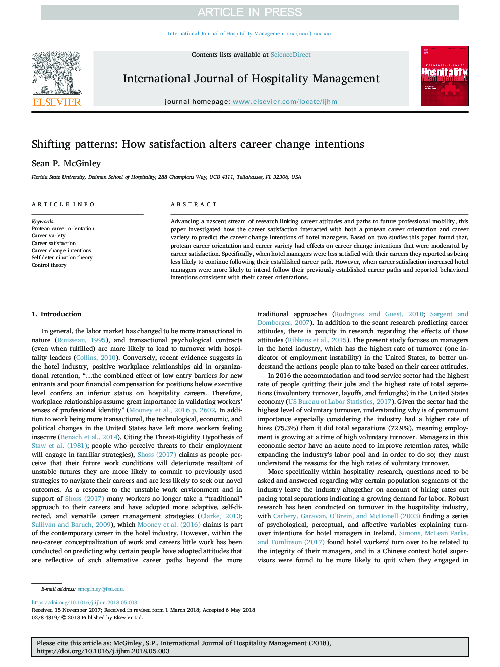 Shifting patterns: How satisfaction alters career change intentions