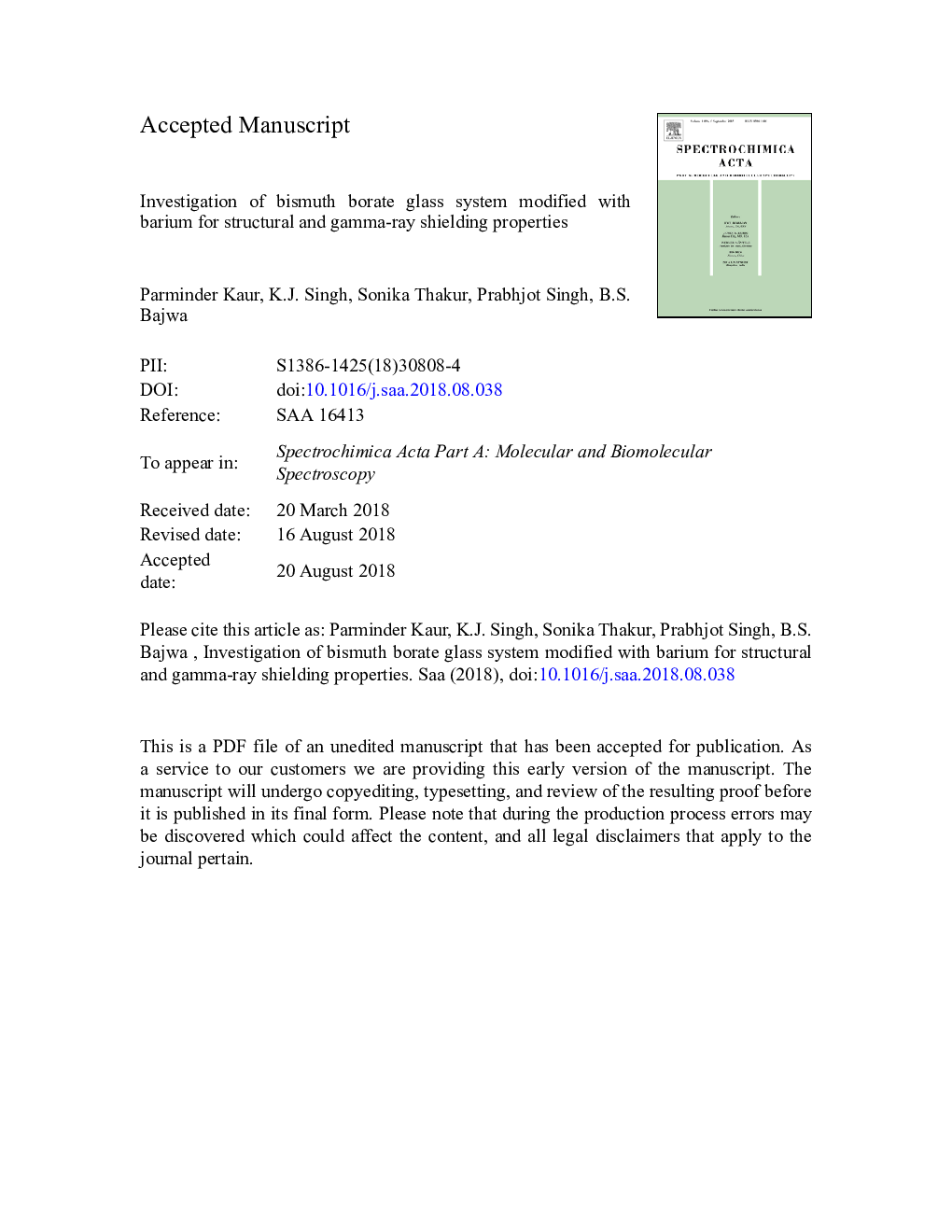 Investigation of bismuth borate glass system modified with barium for structural and gamma-ray shielding properties