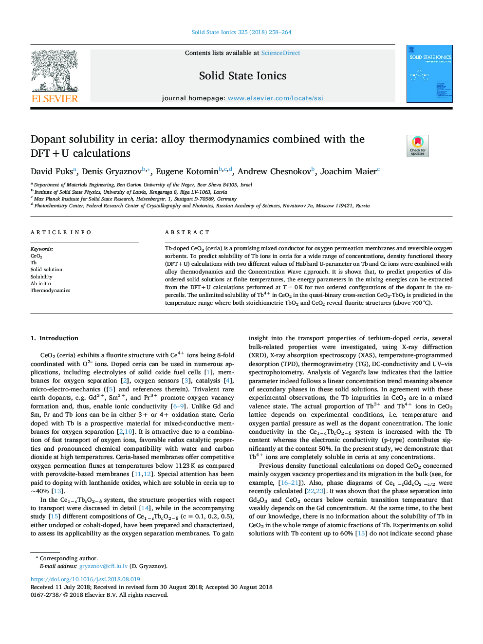 Dopant solubility in ceria: alloy thermodynamics combined with the DFT+U calculations