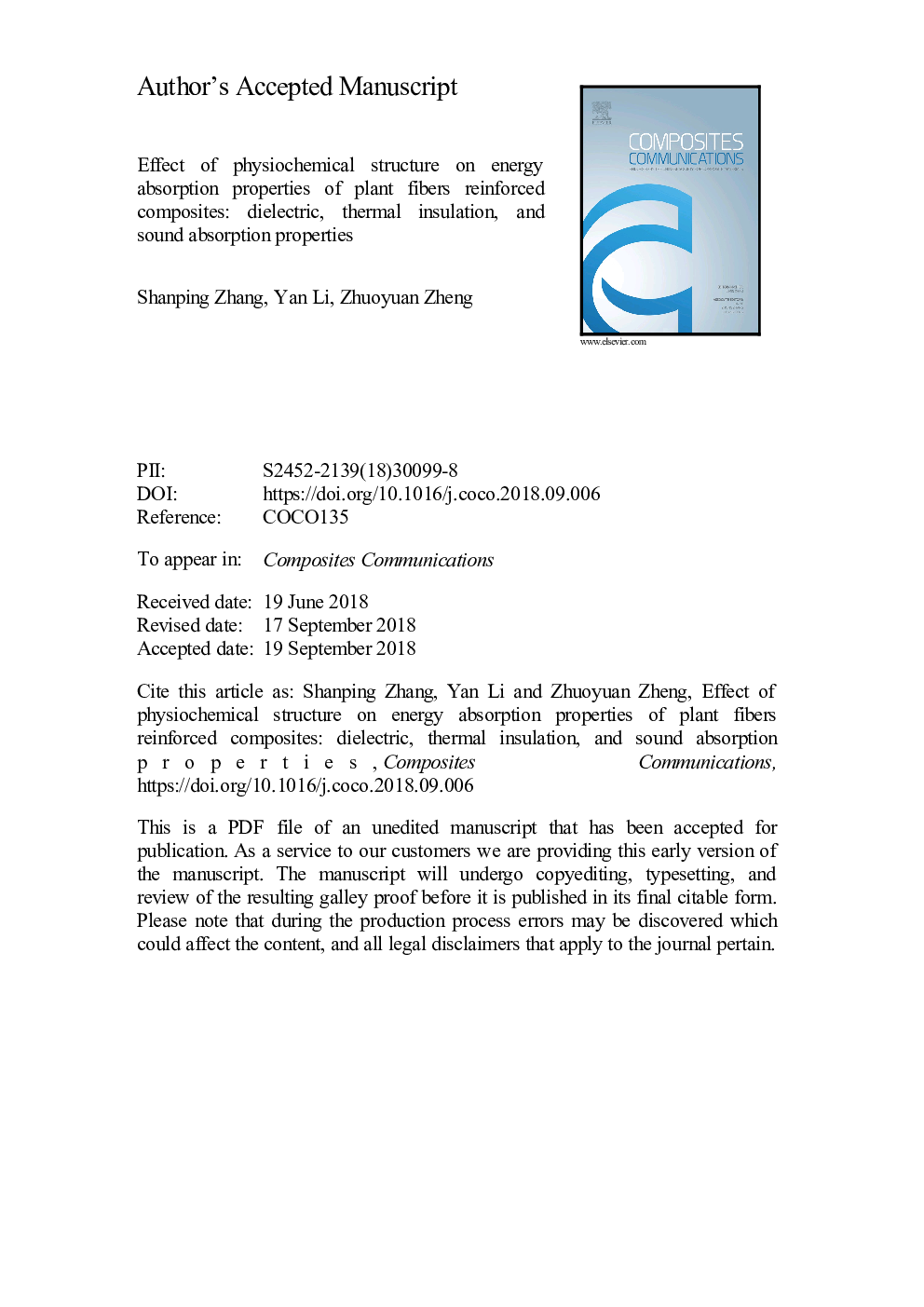 Effect of physiochemical structure on energy absorption properties of plant fibers reinforced composites: Dielectric, thermal insulation, and sound absorption properties