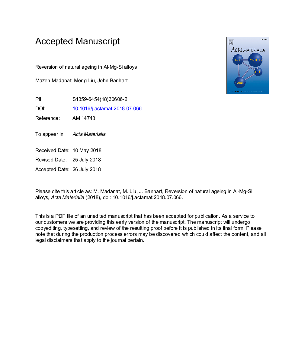 Reversion of natural ageing in Al-Mg-Si alloys