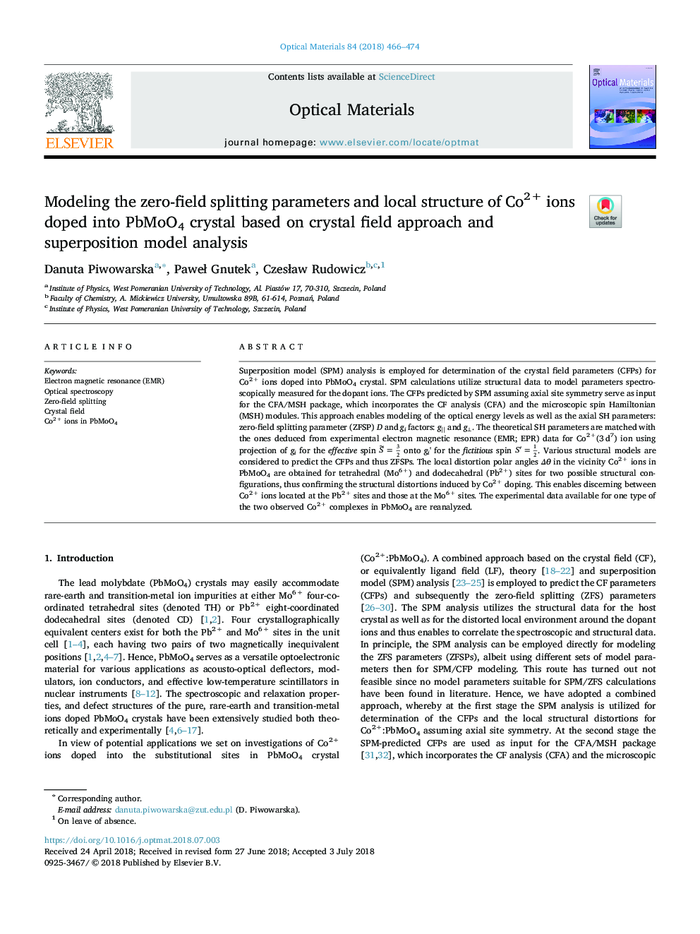 Modeling the zero-field splitting parameters and local structure of Co2+ ions doped into PbMoO4 crystal based on crystal field approach and superposition model analysis