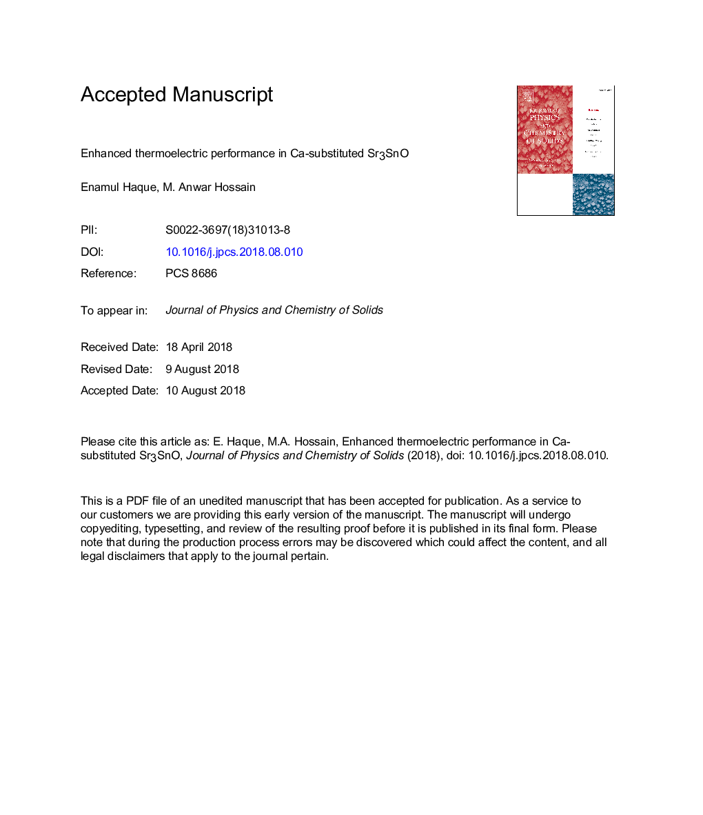 Enhanced thermoelectric performance in Ca-substituted Sr3SnO