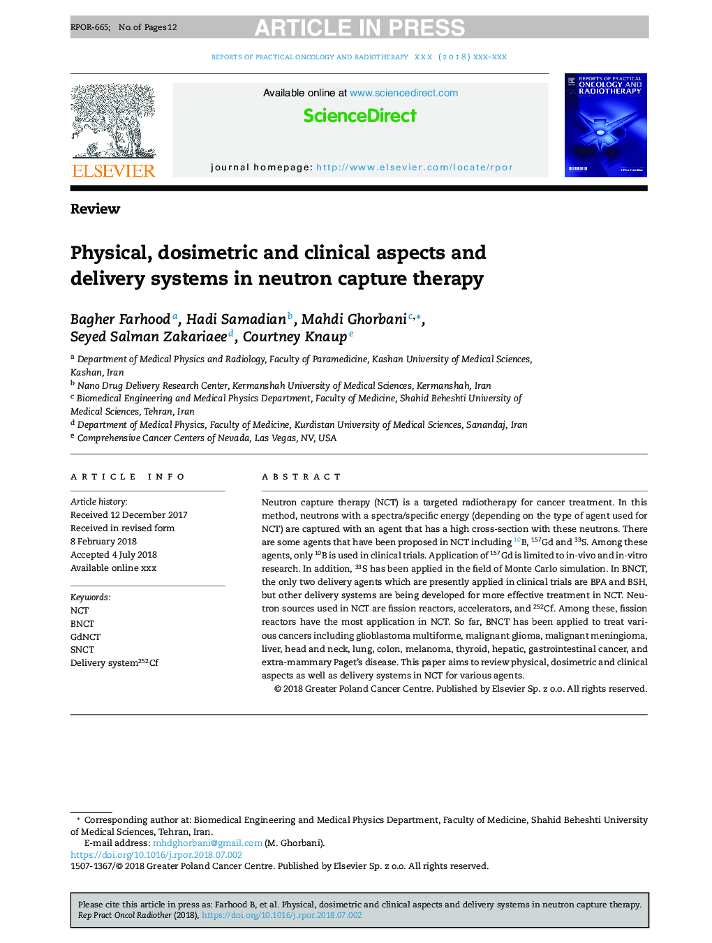 Physical, dosimetric and clinical aspects and delivery systems in neutron capture therapy