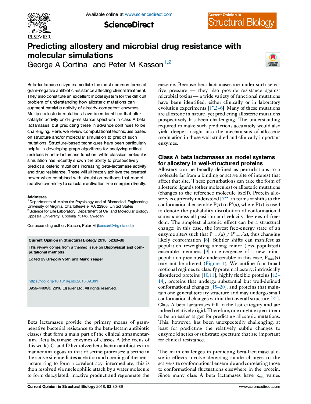 Predicting allostery and microbial drug resistance with molecular simulations