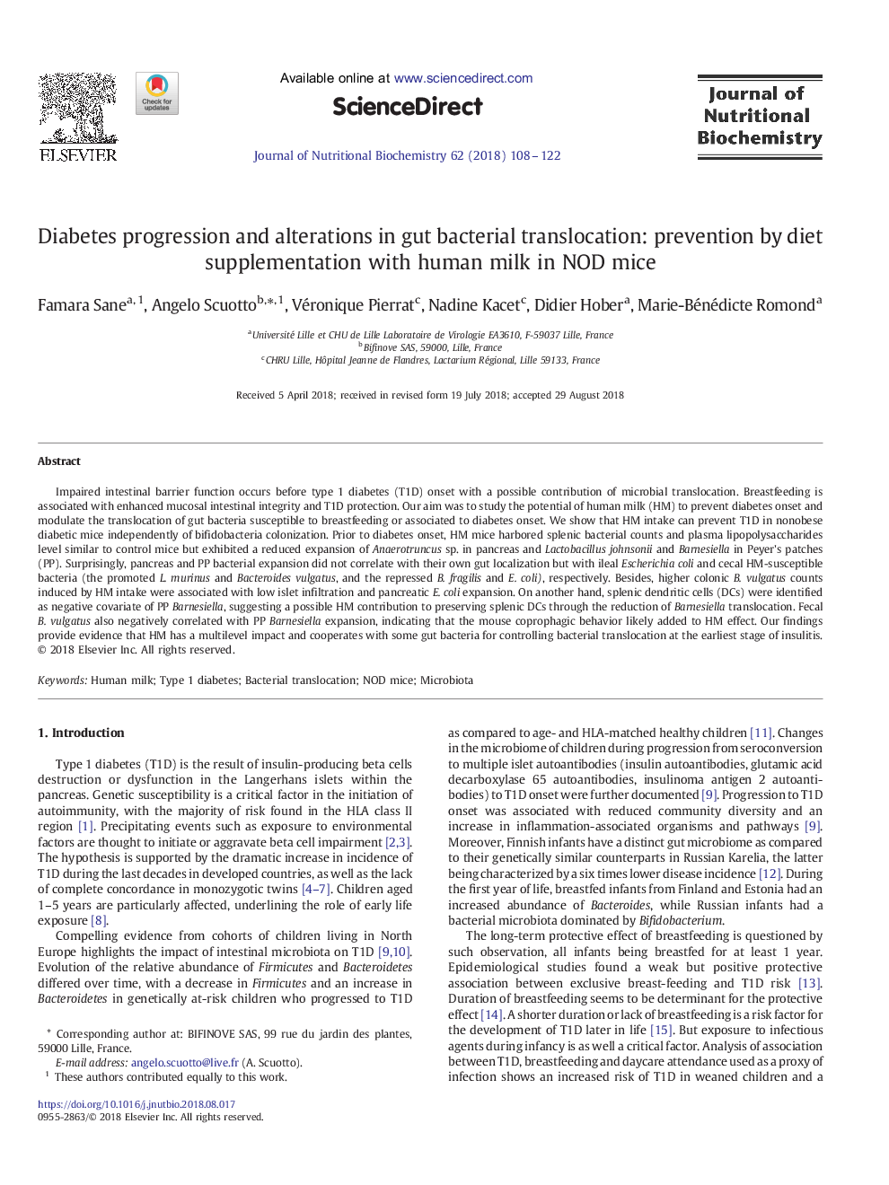 Diabetes progression and alterations in gut bacterial translocation: prevention by diet supplementation with human milk in NOD mice