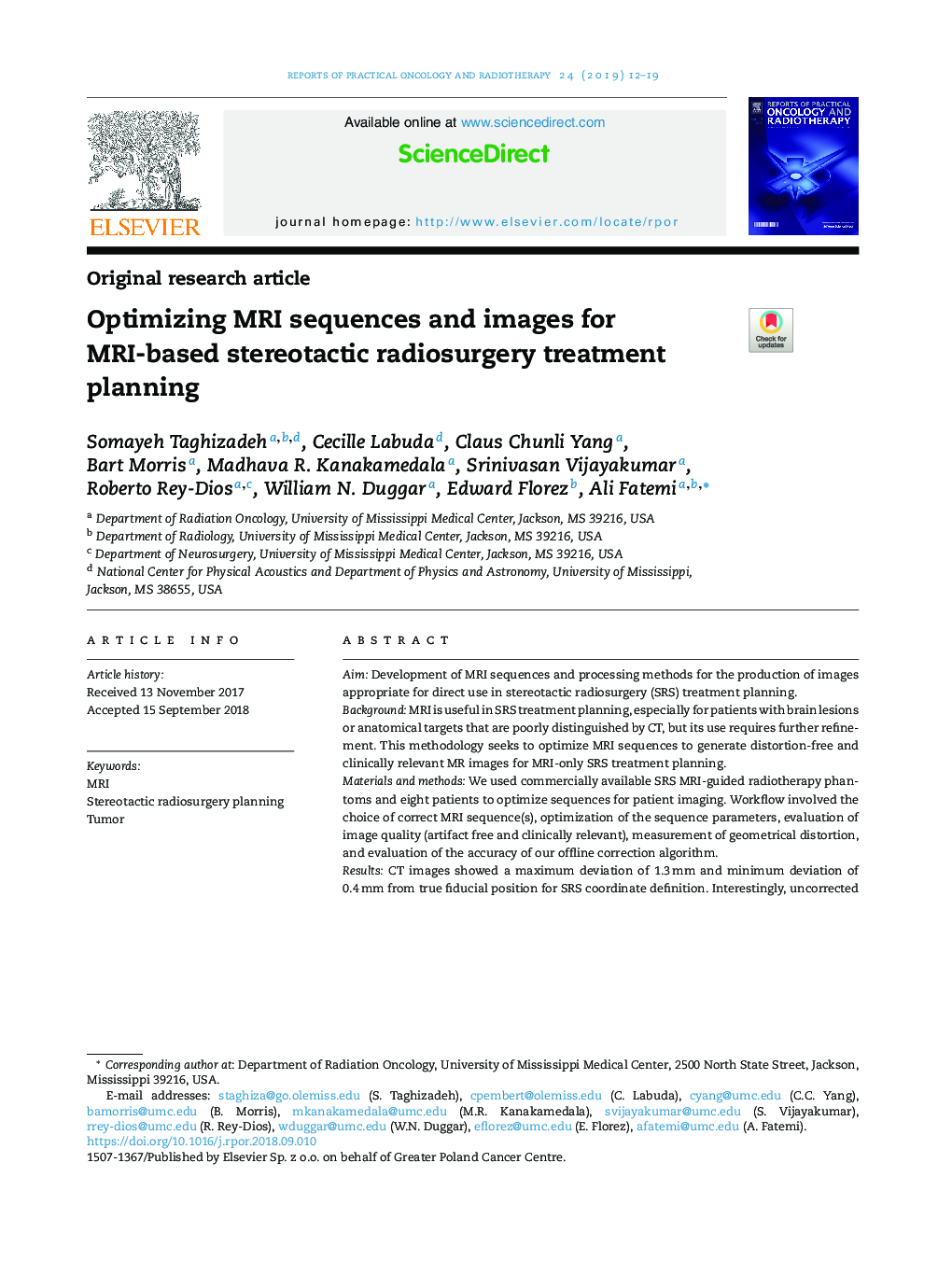 Optimizing MRI sequences and images for MRI-based stereotactic radiosurgery treatment planning