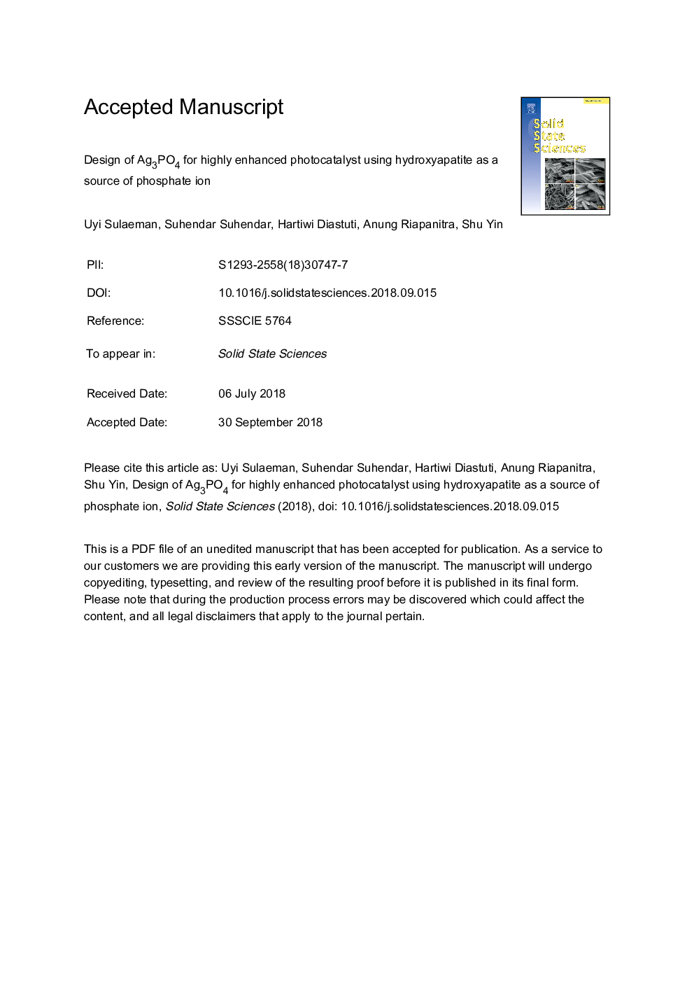 Design of Ag3PO4 for highly enhanced photocatalyst using hydroxyapatite as a source of phosphate ion