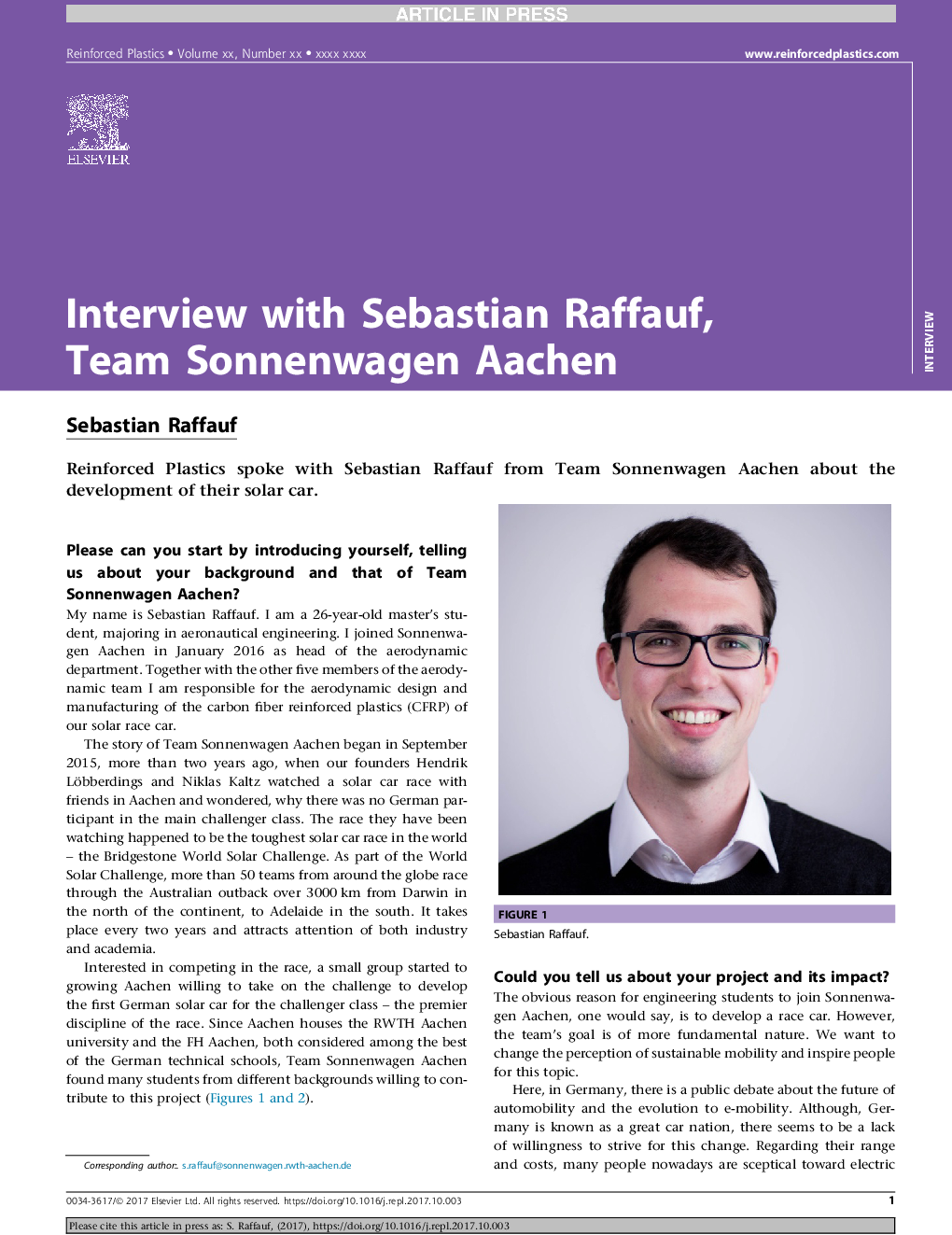 Interview with Sebastian Raffauf, Team Sonnenwagen Aachen