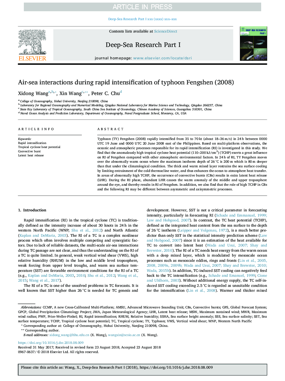 Air-sea interactions during rapid intensification of typhoon Fengshen (2008)