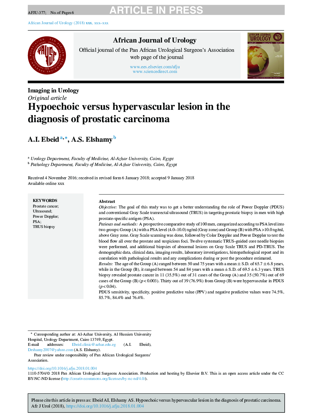 ضایعه هیپوخوآ در مقابل ضایعه هیپاورازکولی در تشخیص کارسینوم پروستات