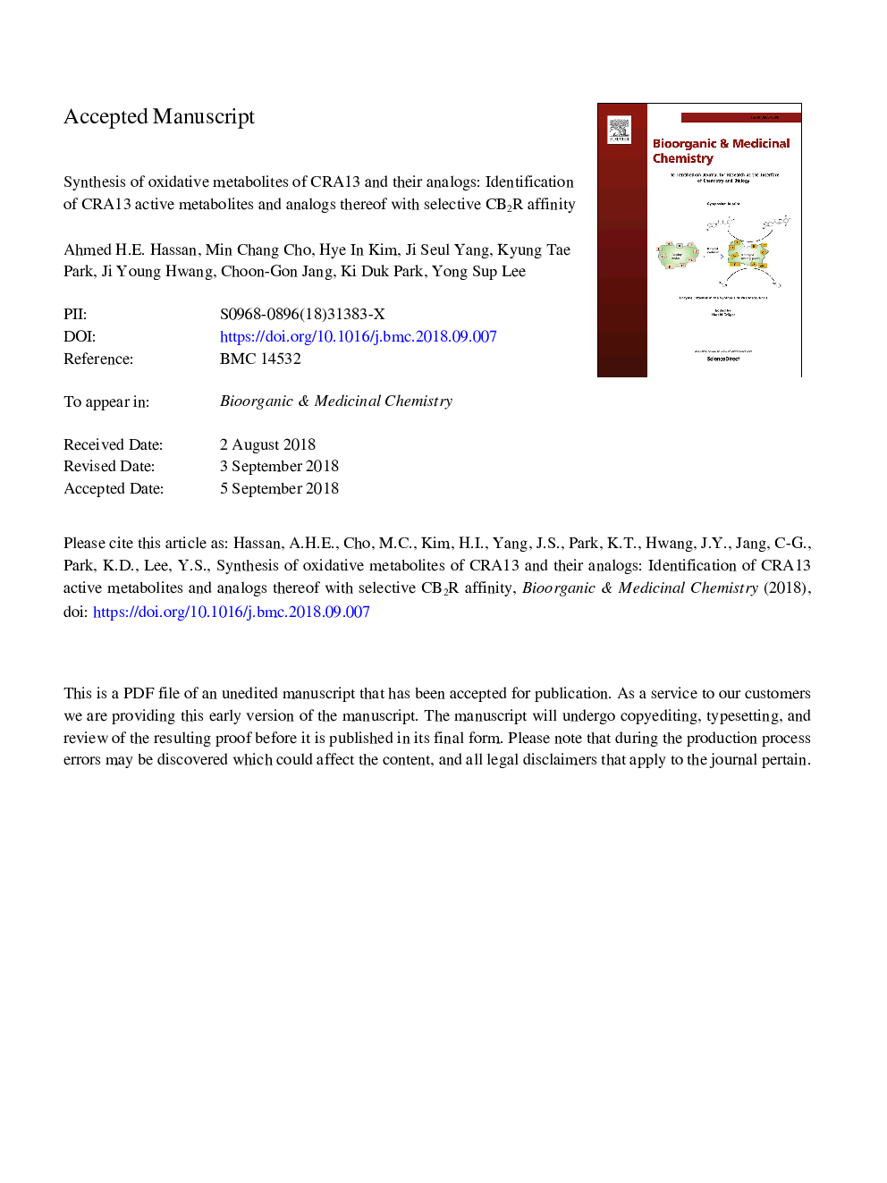 Synthesis of oxidative metabolites of CRA13 and their analogs: Identification of CRA13 active metabolites and analogs thereof with selective CB2R affinity