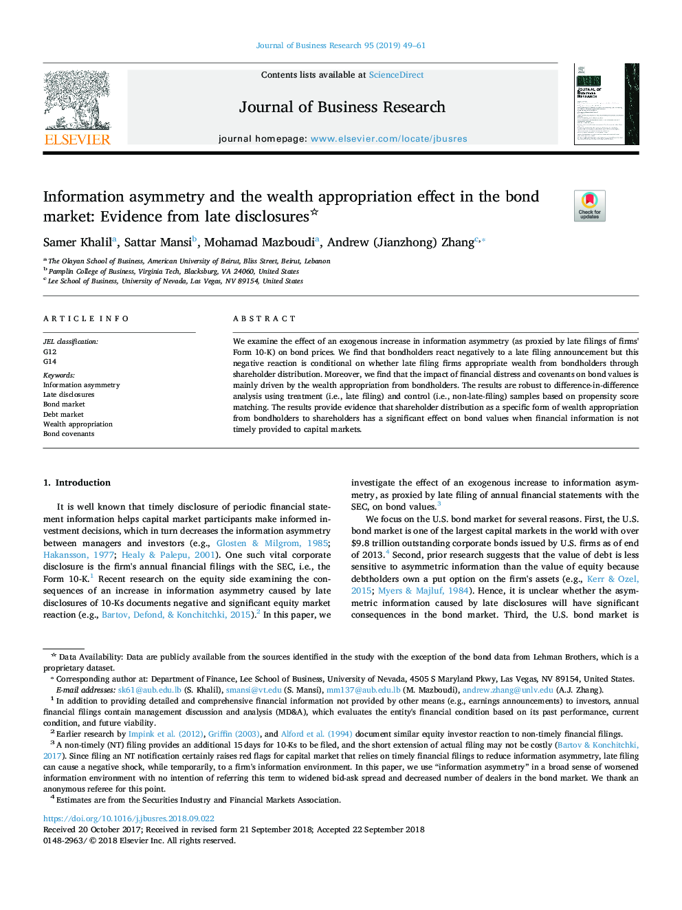 Information asymmetry and the wealth appropriation effect in the bond market: Evidence from late disclosures