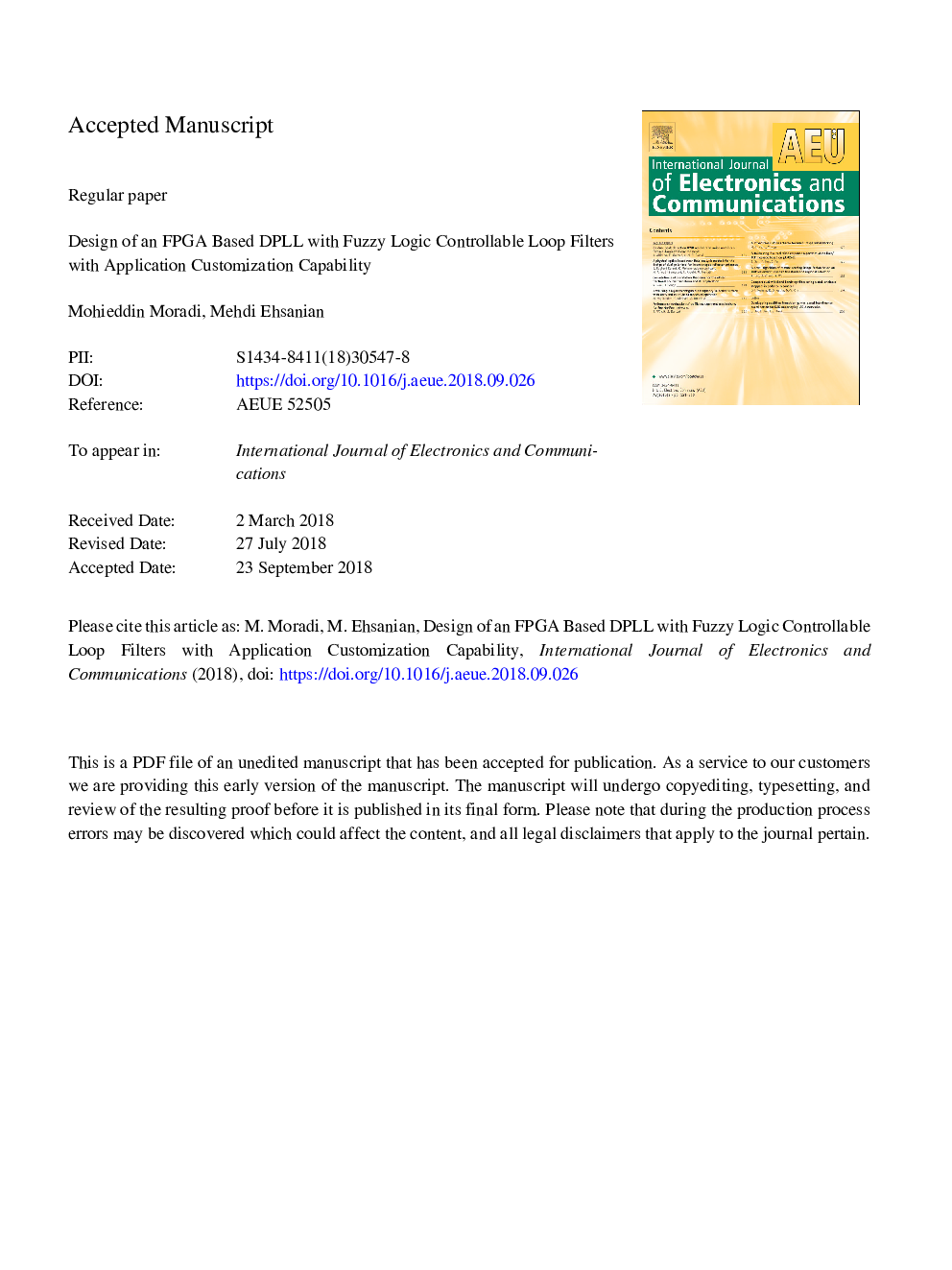 Design of an FPGA based DPLL with fuzzy logic controllable loop filters with application customization capability