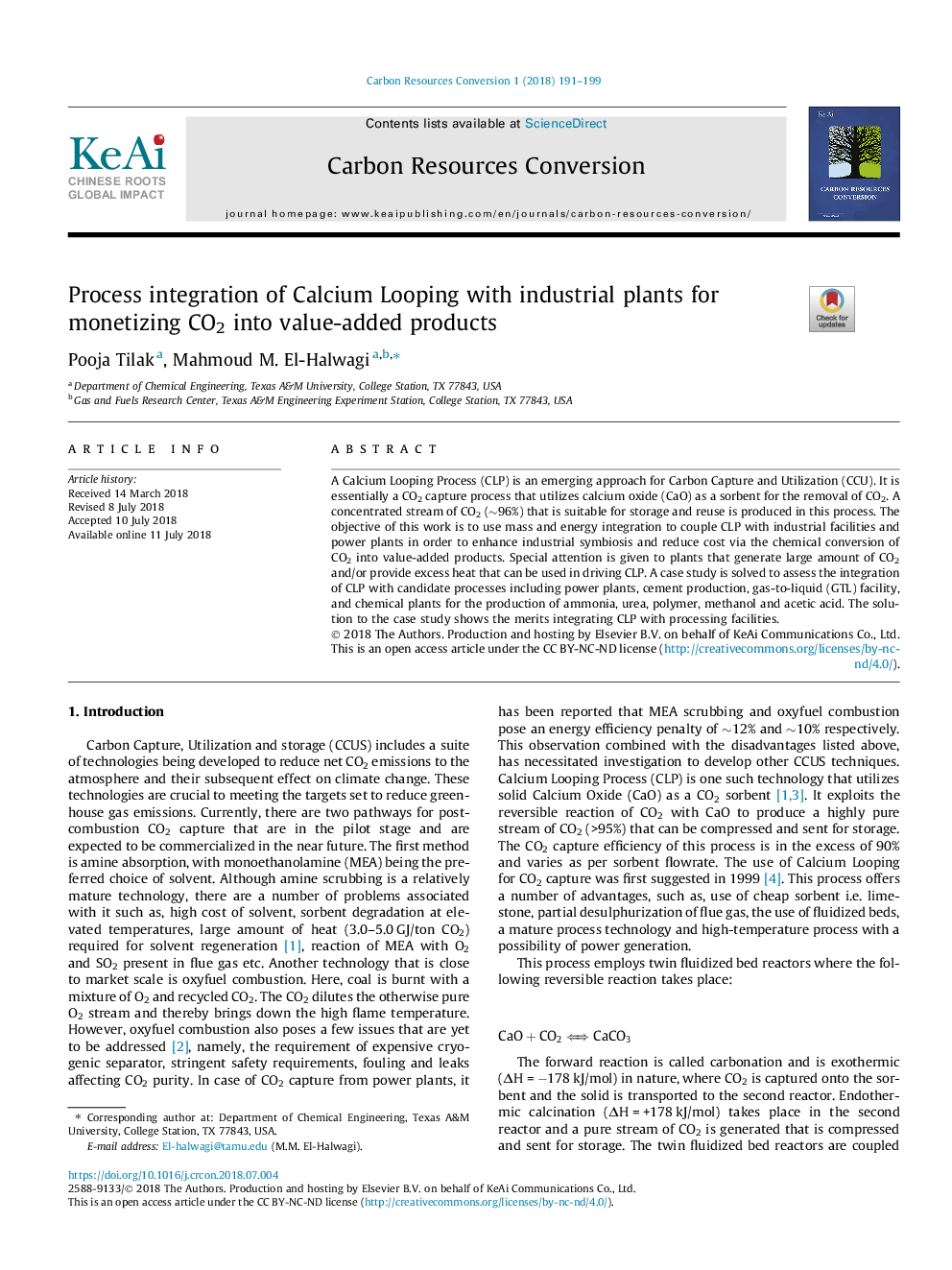 عکس صفحه اول مقاله: Process integration of Calcium Looping with industrial plants for monetizing CO2 into value-added products Process integration of Calcium Looping with industrial plants for monetizing CO2 into value-added products
